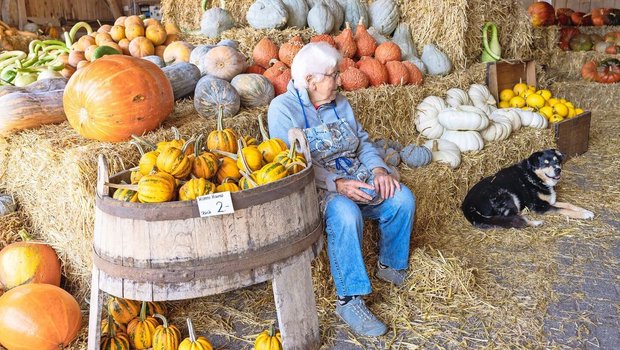 Margrit Duperrex hat auch nach ihrer Pensionierung auf der Stöckweid in Knonau ZH gelebt und beim Kürbisfest (hier 2022) stets mitgeholfen.